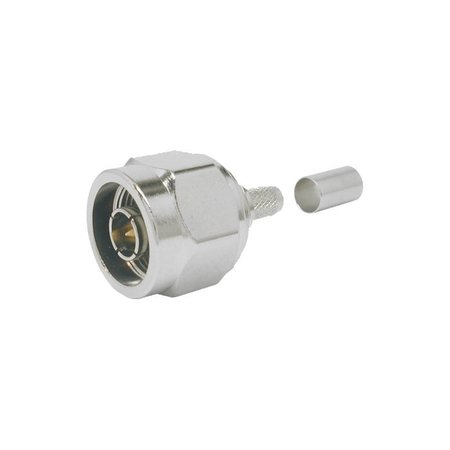 TIMES MICROWAVE SYSTEMS TYPE-N MALE STRGHT PLUG 50 OHMCRIMP SLEEVE LOCKING RING NOBRD TRIM FOR TC-240-NMH-X